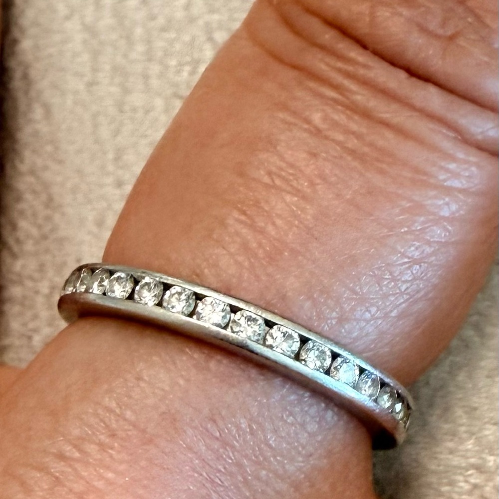 Tiffany & Co. Silver Diamond Eternity Band